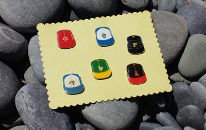 ‘70s Pillbox hat and pin set